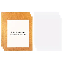 Unique Bargains - 3pcs Cardboard Picture Frame, 9.8x11.8 Inch Photo Wall Display Paper Frame with Clear Film for Artwork - Gold Textured