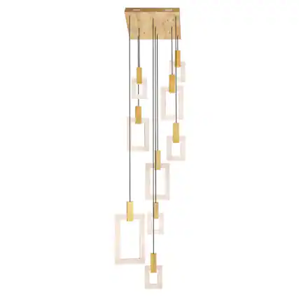 Front. CWI Lighting - Anello LED Pendant With White Oak Finish - White Oak.