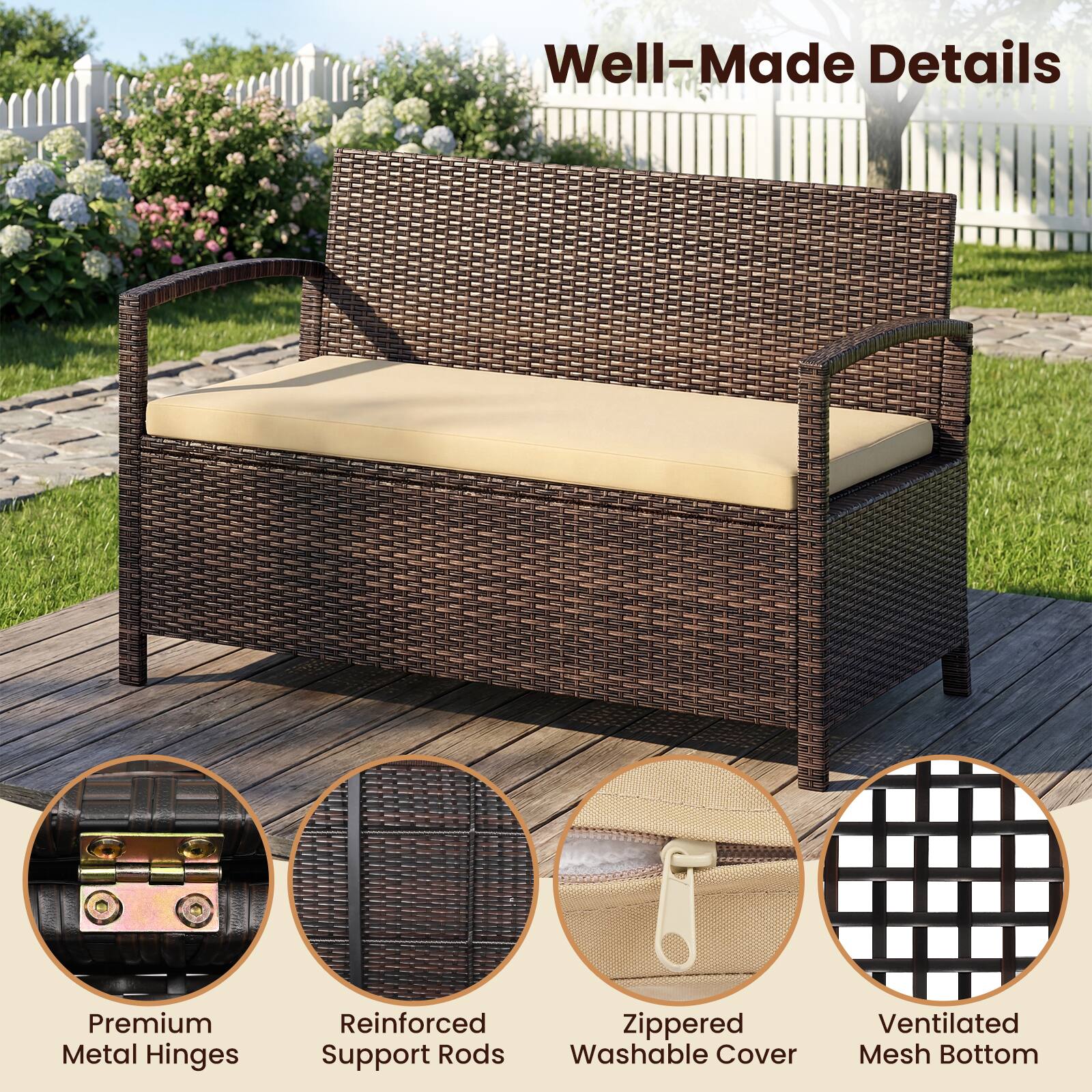 Well-Made Details

Premium Metal Hinges

Reinforced Zippered Support Rods

Washable Cover

Ventilated Mesh Bottom