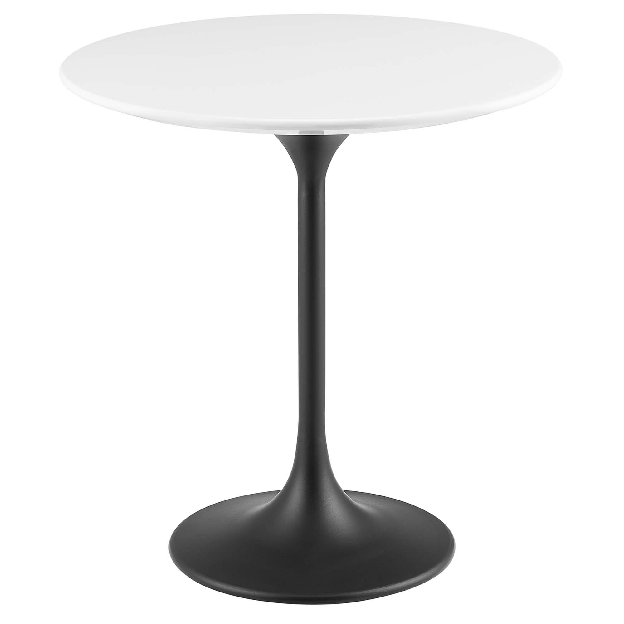 Angle. Modway - Lippa Round Wood Side Table - Black White.