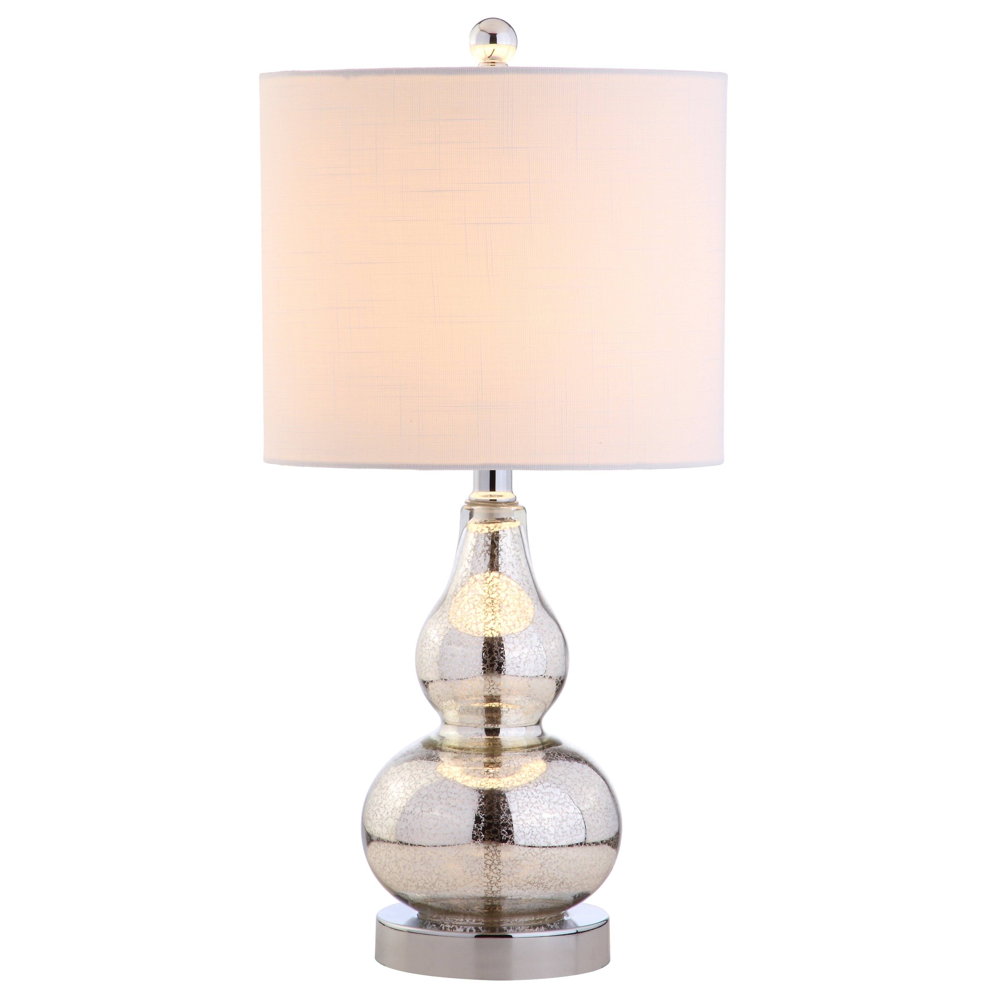 Jonathan Y - Anya 20.5" Mini Glass LED Table Lamp, Silver - Mercury Silver