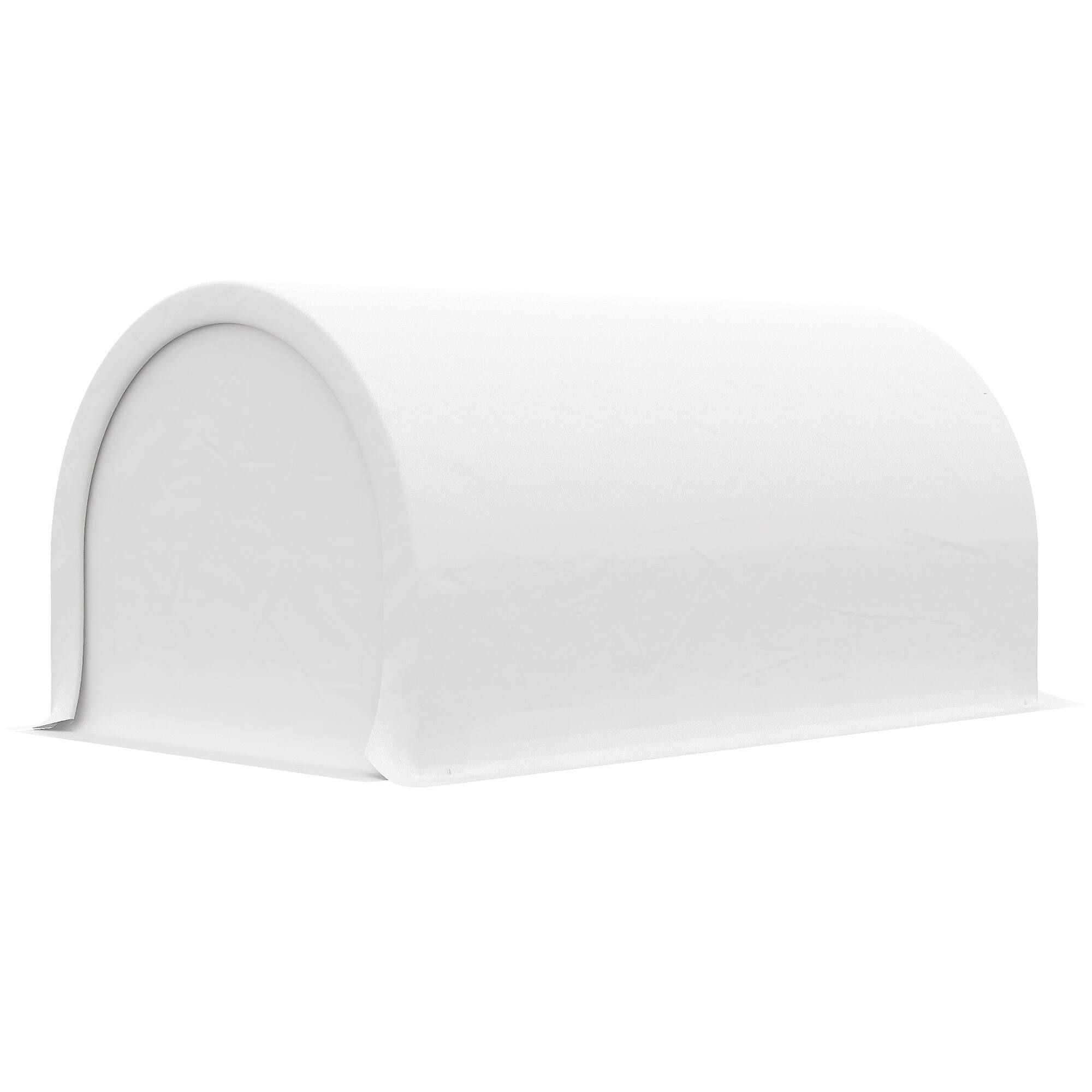 Alt View 8. Outsunny - 10' x 16' Carport, Heavy Duty Portable Garage Storage Tent with Large Zippered Door, Anti-UV PE Canopy Cover - White.