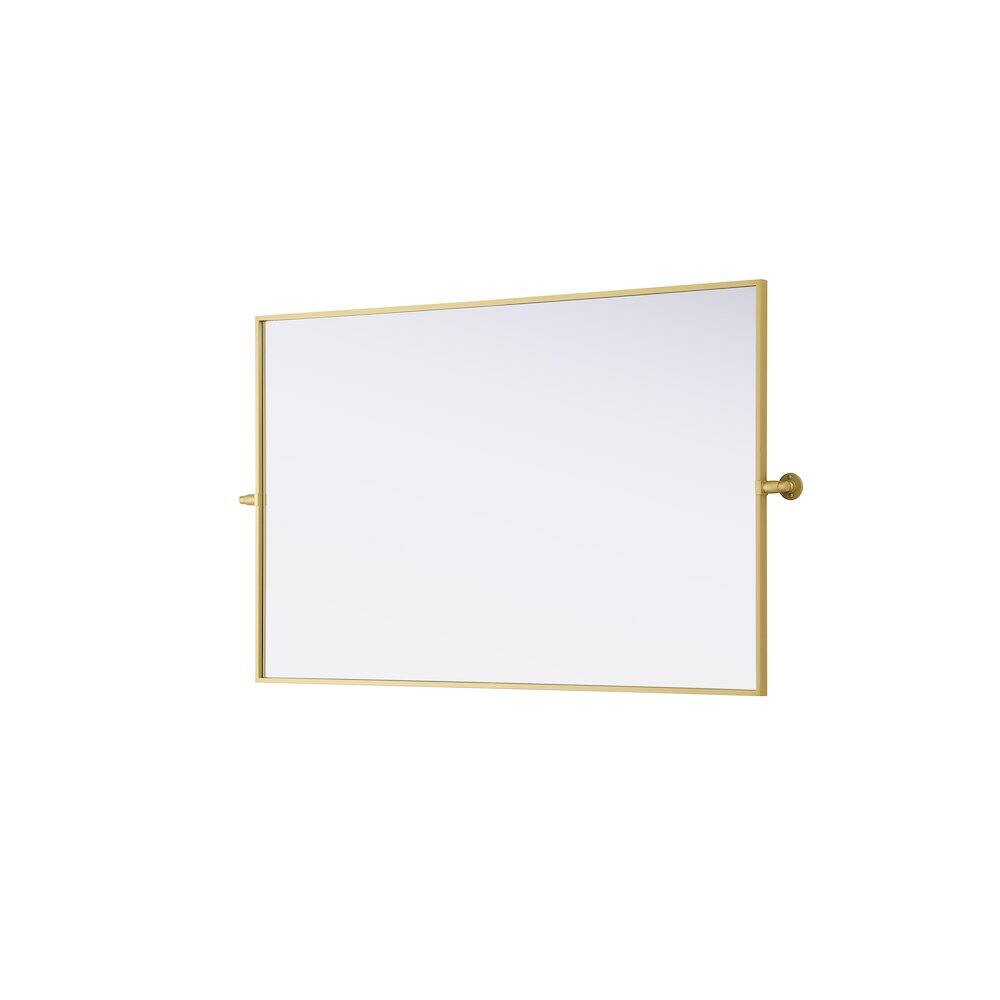 Alt View 1. Elegant Kitchen and Bath - Amoura 48X30 Pivot Mirror In Brass - Brass.