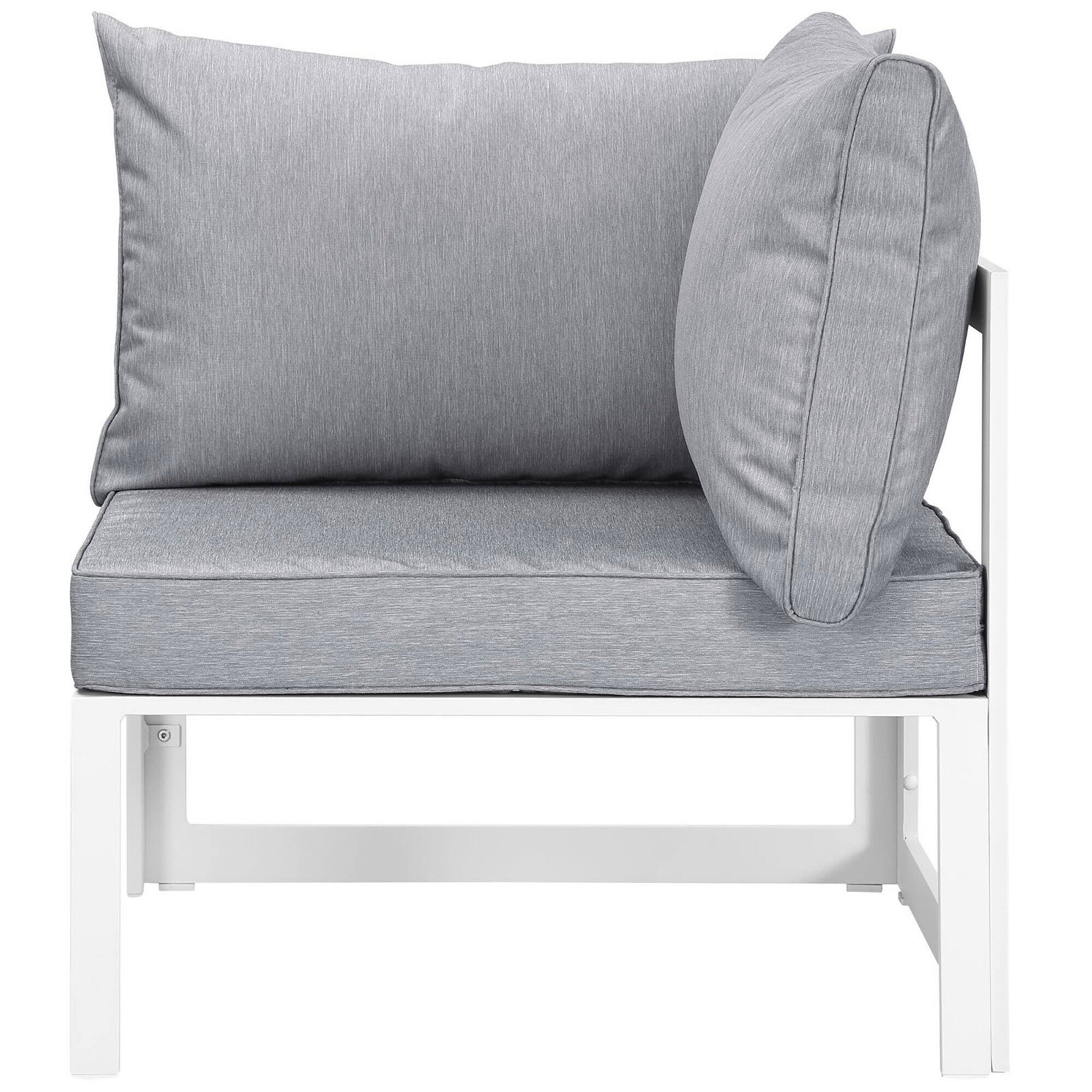 Left. Modway - Fortuna Corner Outdoor Patio Armchair by Modway - White Gray.