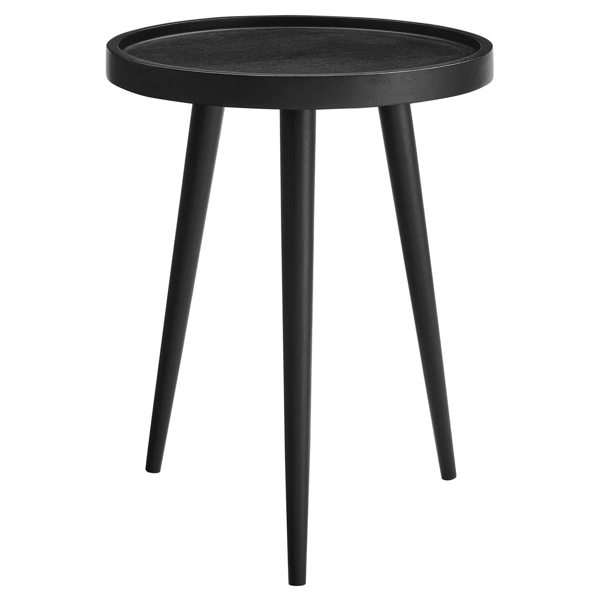 Angle. Modway - Chiro Round Wood Side Table by Modway - Black.