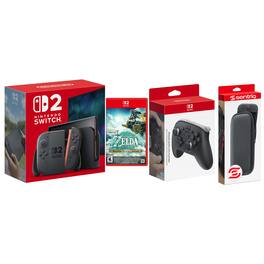 Switch 2 Console with Zelda Tears of the Kingdom, Pro Controller and Protective Case Bundle