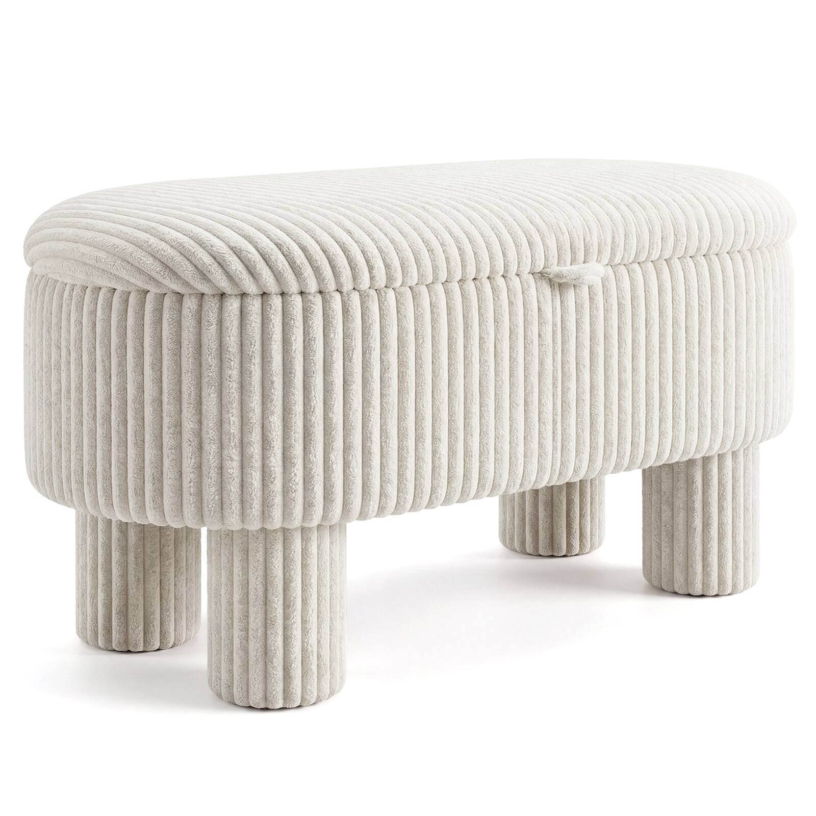 Alt View 9. Costway - Costway 42" Storage Ottoman Bench with Hidden Storage Compartment & Legs for Living Room - Beige.