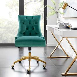 Regent Tufted Performance Velvet Office Chair by Modway - Gold Teal