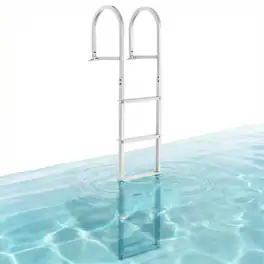 VEVOR - Dock Ladder, Removable 5 Steps, 500 lbs Load Capacity, Aluminum Alloy Pontoon Boat Ladder with 3.1'' Wide Step & Nonslip - Silver