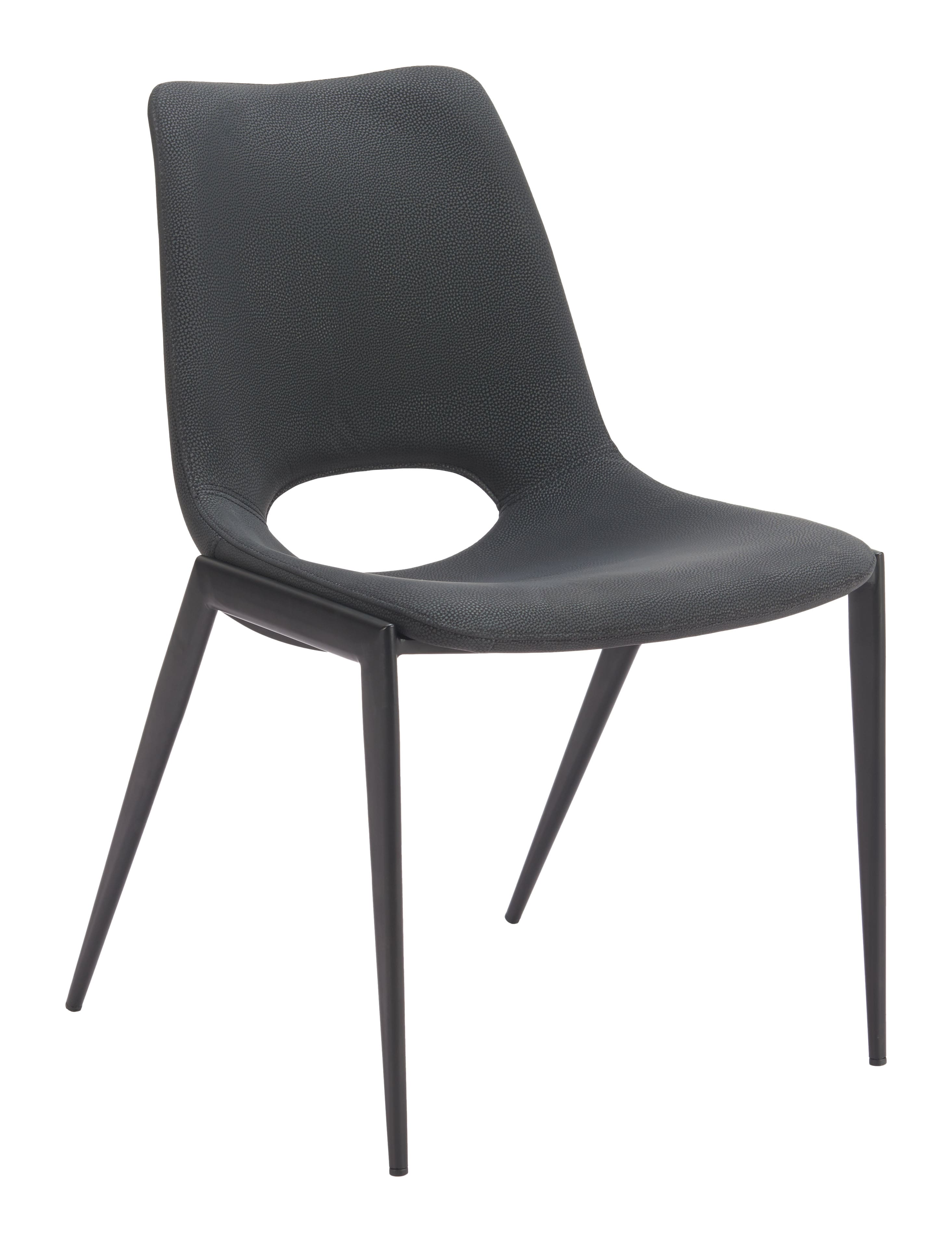 Hivvago - Desi Armless Dining Chair (Set of 2) - Black