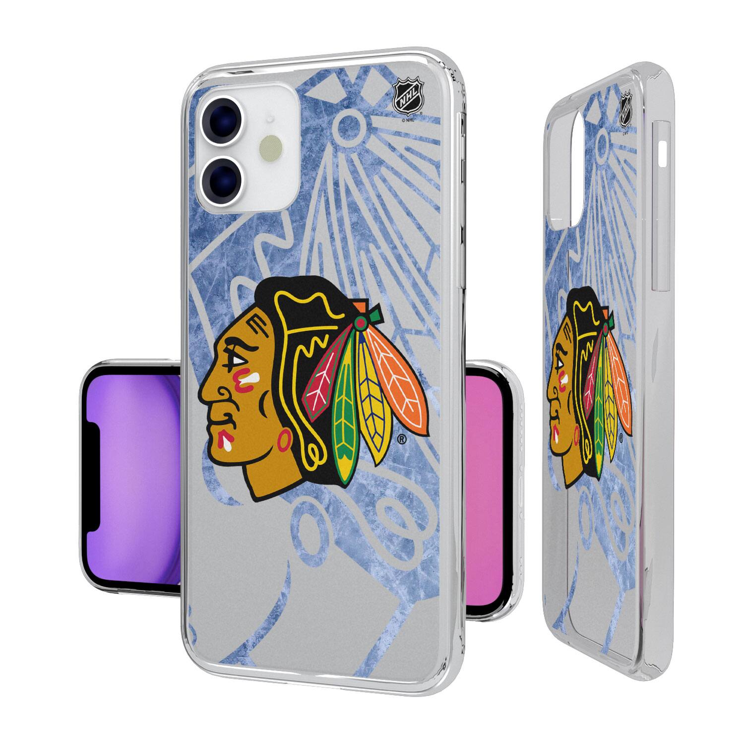 Alt View 1. Keyscaper - Chicago Blackhawks iPhone Clear Ice Case - 16 Plus - Multicolor.