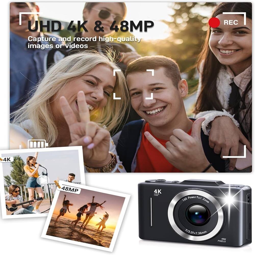 UHD 4K & 48MP  
Capture and record high-quality images or videos  

4K  
48MP  

16X Powerful Zoom  
F/3.2-1:3.6mm  
48MP PIXELS