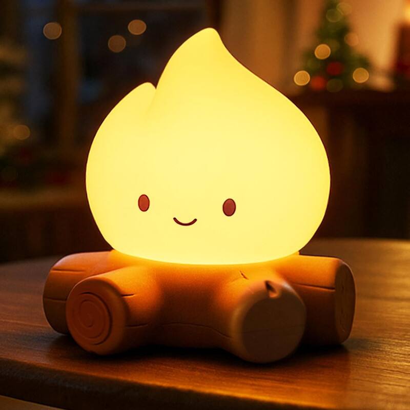 Front. YONWAY - Table Decorations,Campfire Night Light,USB Rechargeable Flame Lamp,Silicone Cute Night Light for Kids,Dimmable Flameless.