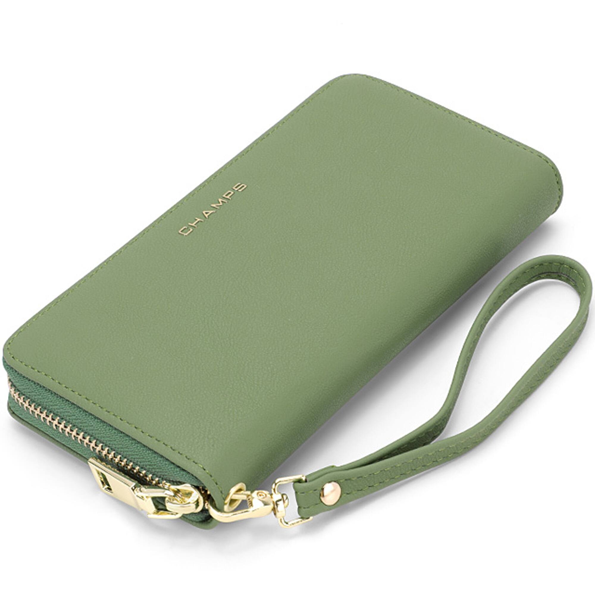 Left. Champs - Iconic Collection Zip-Around Wallet - Green.