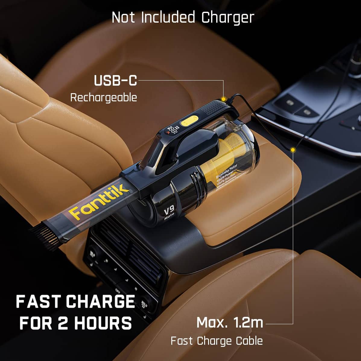 Best Buy Fanttik Cordless Car Vacuum, Handheld Vacuum with Attachments