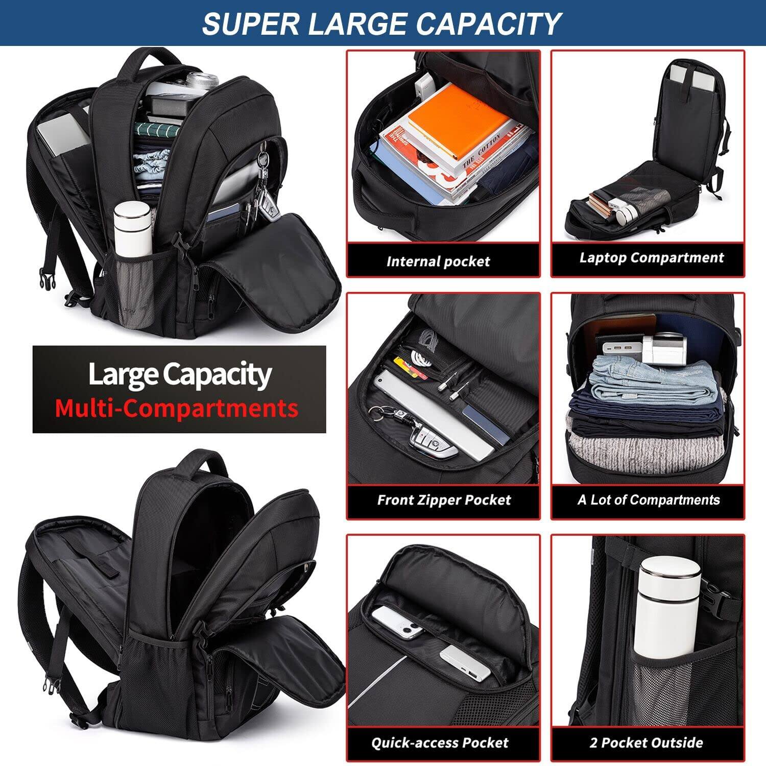 SUPER LARGE CAPACITY

Large Capacity Multi-Compartments

- Internal pocket
- Laptop Compartment
- Front Zipper Pocket
- A Lot of Compartments
- Quick-access Pocket
- 2 Pocket Outside