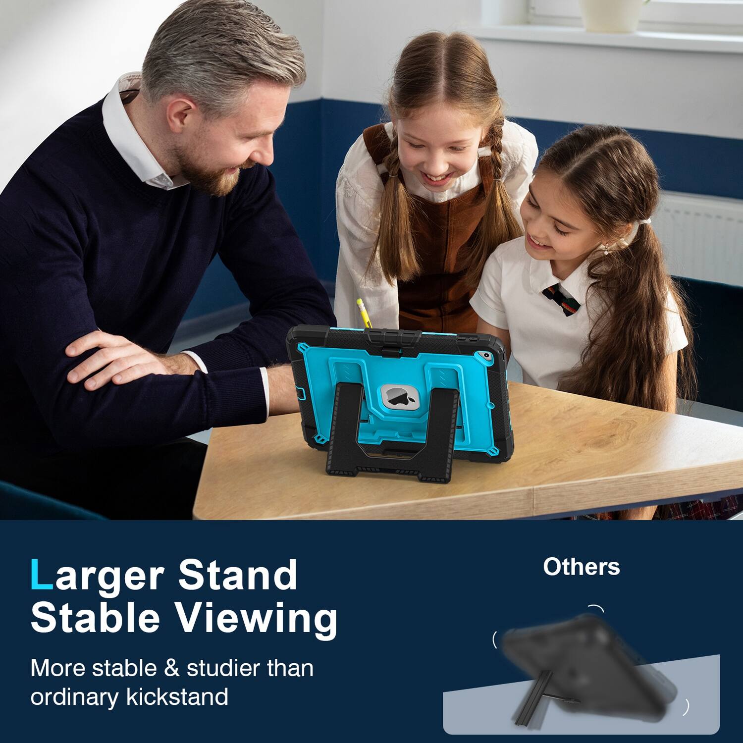 Larger Stand Stable Viewing  
More stable & sturdier than ordinary kickstand