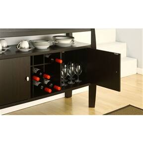 Back. SlickBlue - Modern Sideboard Buffet Server Console Table for Dining Room - Dark Espresso.