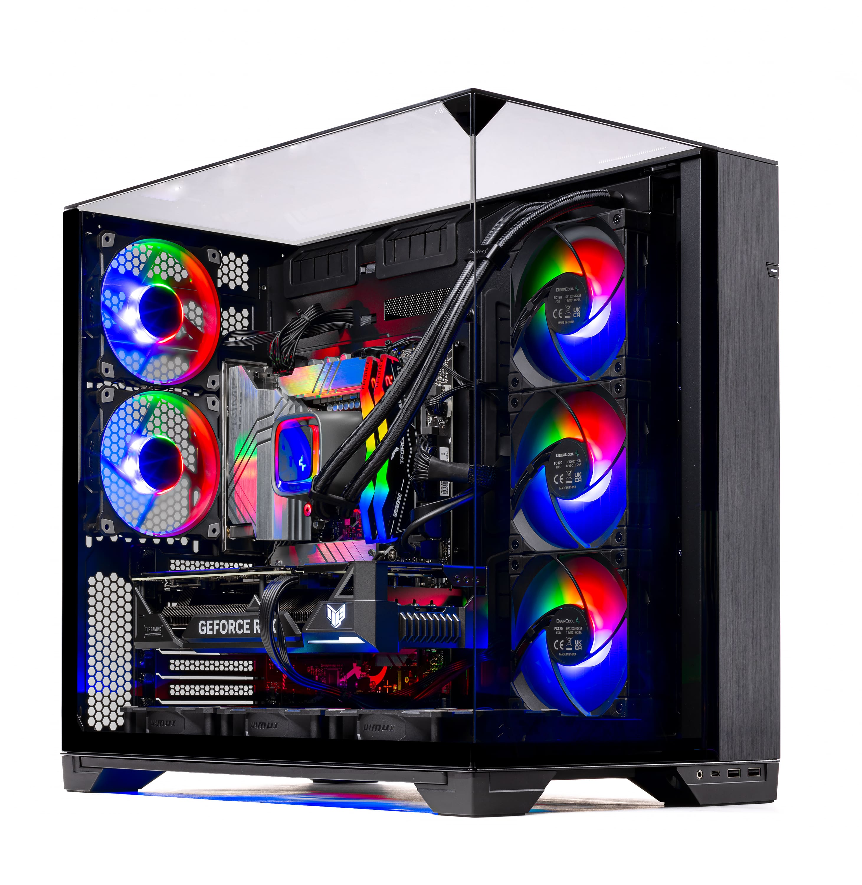 Skytech Gaming - O11V Gaming Desktop PC - AMD Ryzen 7 7700 - 32GB Memory - AMD Radeon RX 9070XT - 1TB NVMe SSD - Black - Front_Zoom