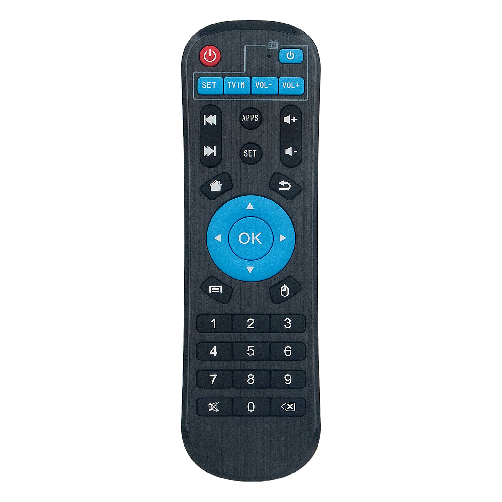 ALLIMITY - Replacement Remote Control X3308-030, Fit for TV Box H96 Pro, MXQ-4K, M8S, M8N, T95Z Plus, T95K Pro, T95V Pro, T95U Pro - Black