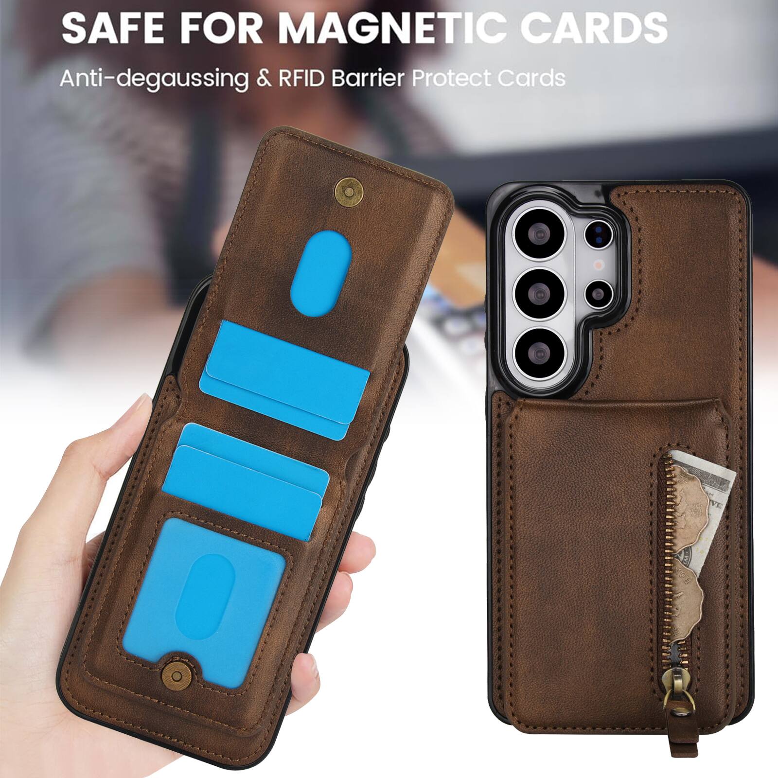 SAFE FOR MAGNETIC CARDS  
Anti-degaussing & RFID Barrier Protect Cards