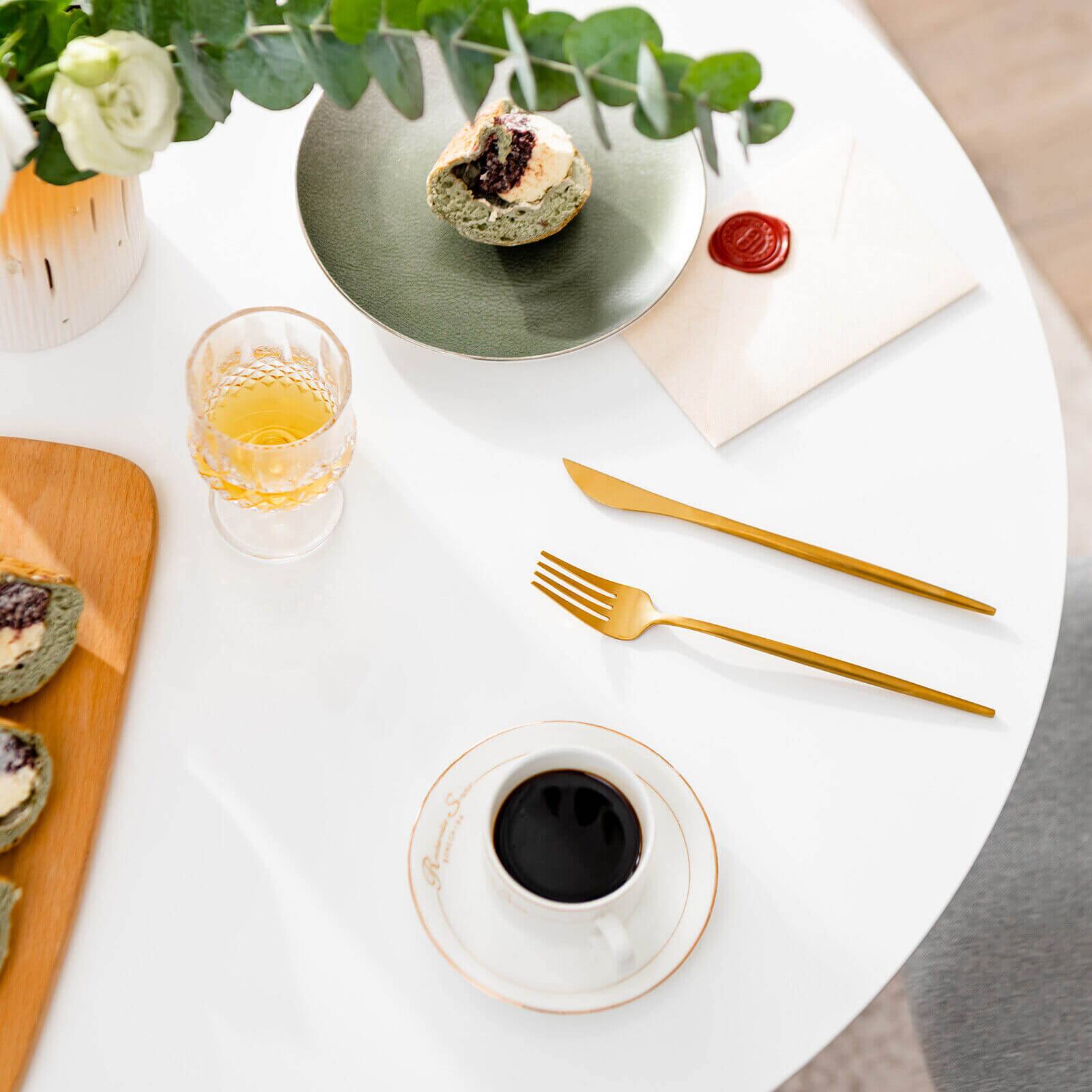 Alt View 8. Ecooso - 32 Inch Round Tulip Dining Table with Smooth MDF Top, Compact Dining Desk for Home Office or Kitchen - White.