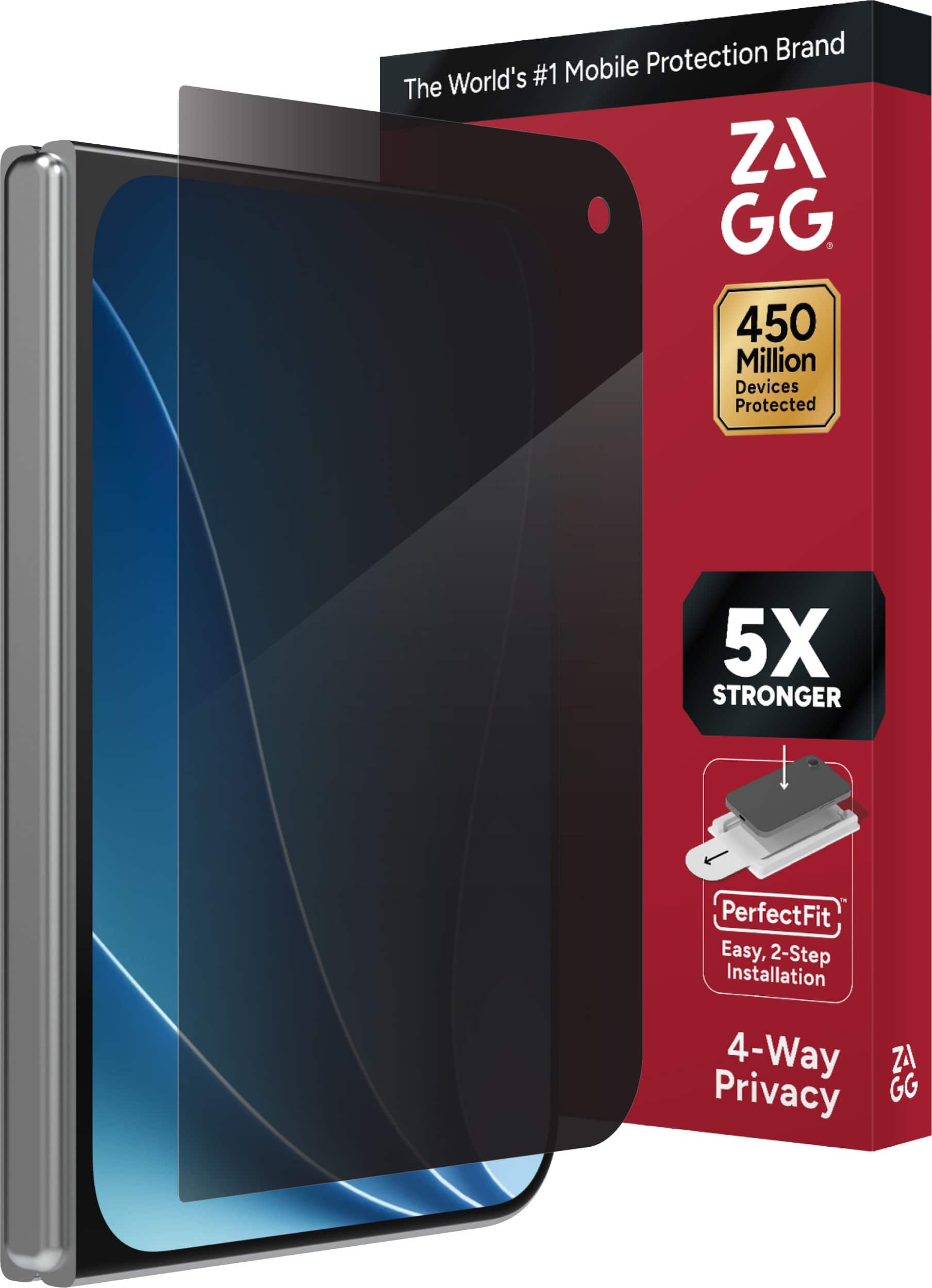 ZAGG - Privacy XTR Screen Protector with Full Privacy Protection for Apple iPhone Duo - Clear