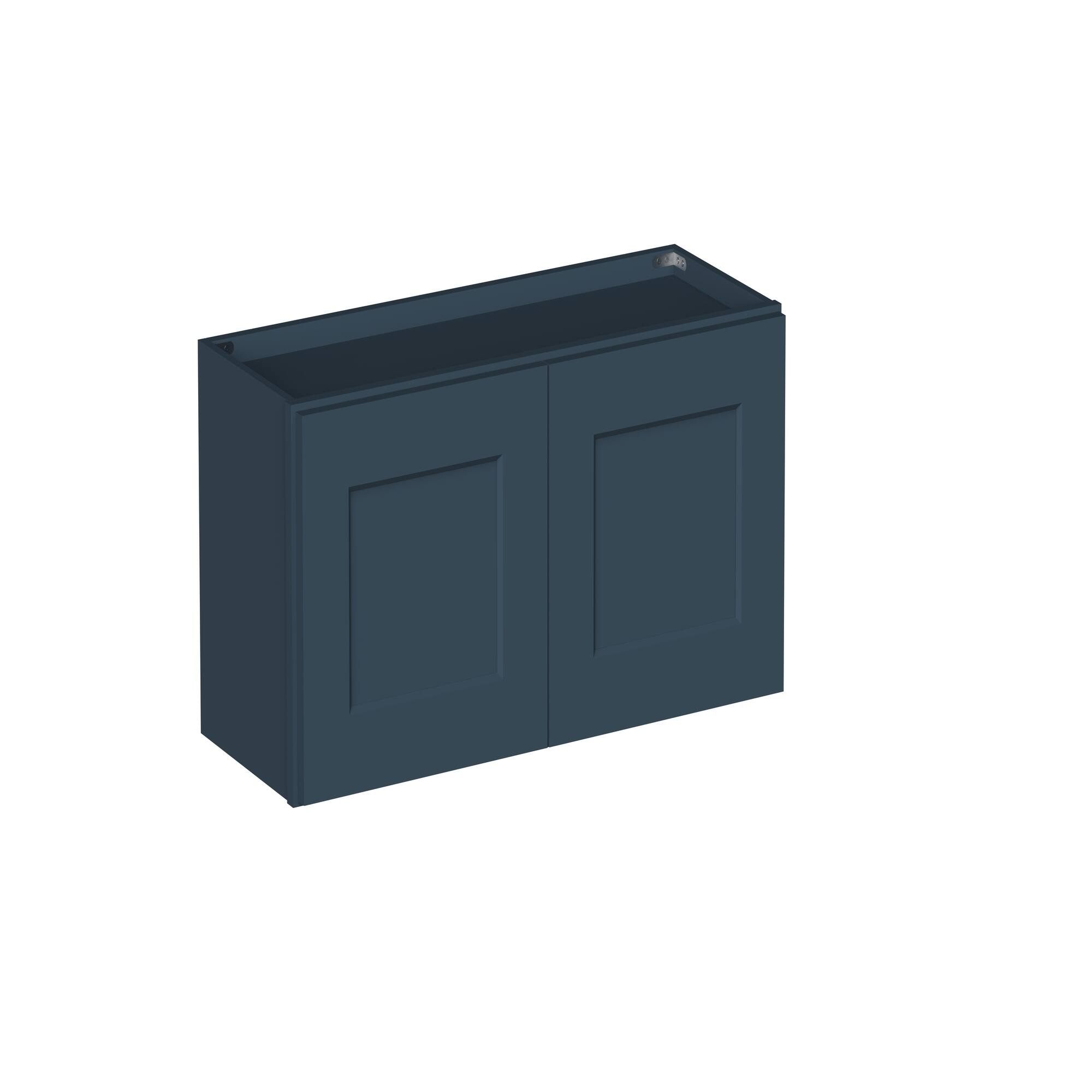 Angle. Boyel Living - 33-in W x 15-in H x 12-in D Shaker RTA Kitchen Wall Cabinet with Soft-Close - Charcoal Blue.