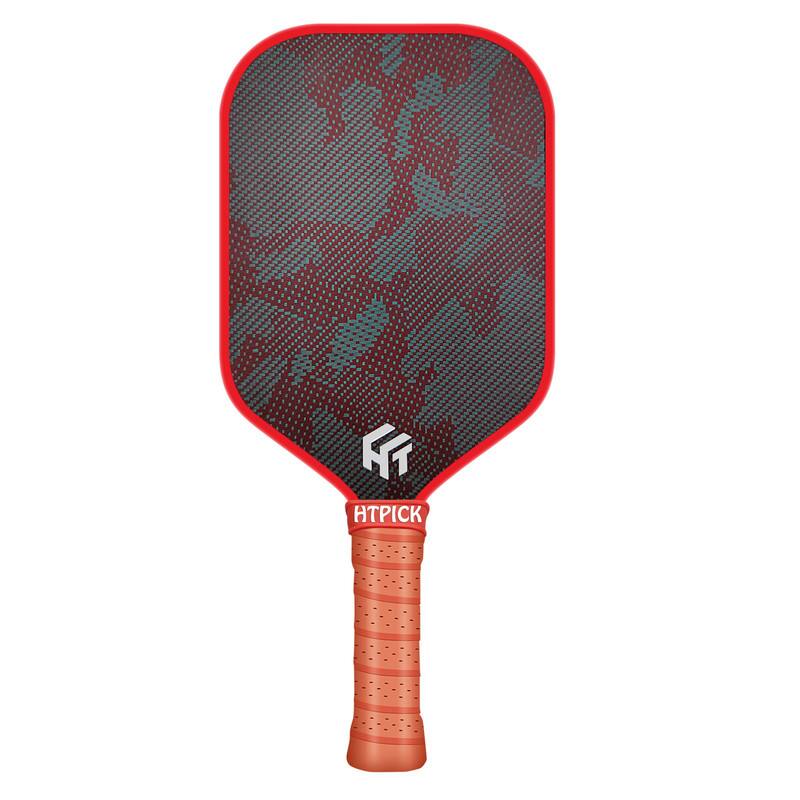 Front. Aukfa - Carbon Fiber Pickleball Paddle - Cold Pressed Multi-Layer, 16mm Polypropylene Core, Fabric Surface, Elongated - Red.