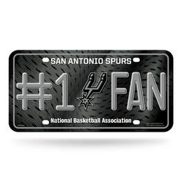 Rico Industries - San Antonio Spurs NBA #1 Fan Metal License Plate Auto Tag - Multi