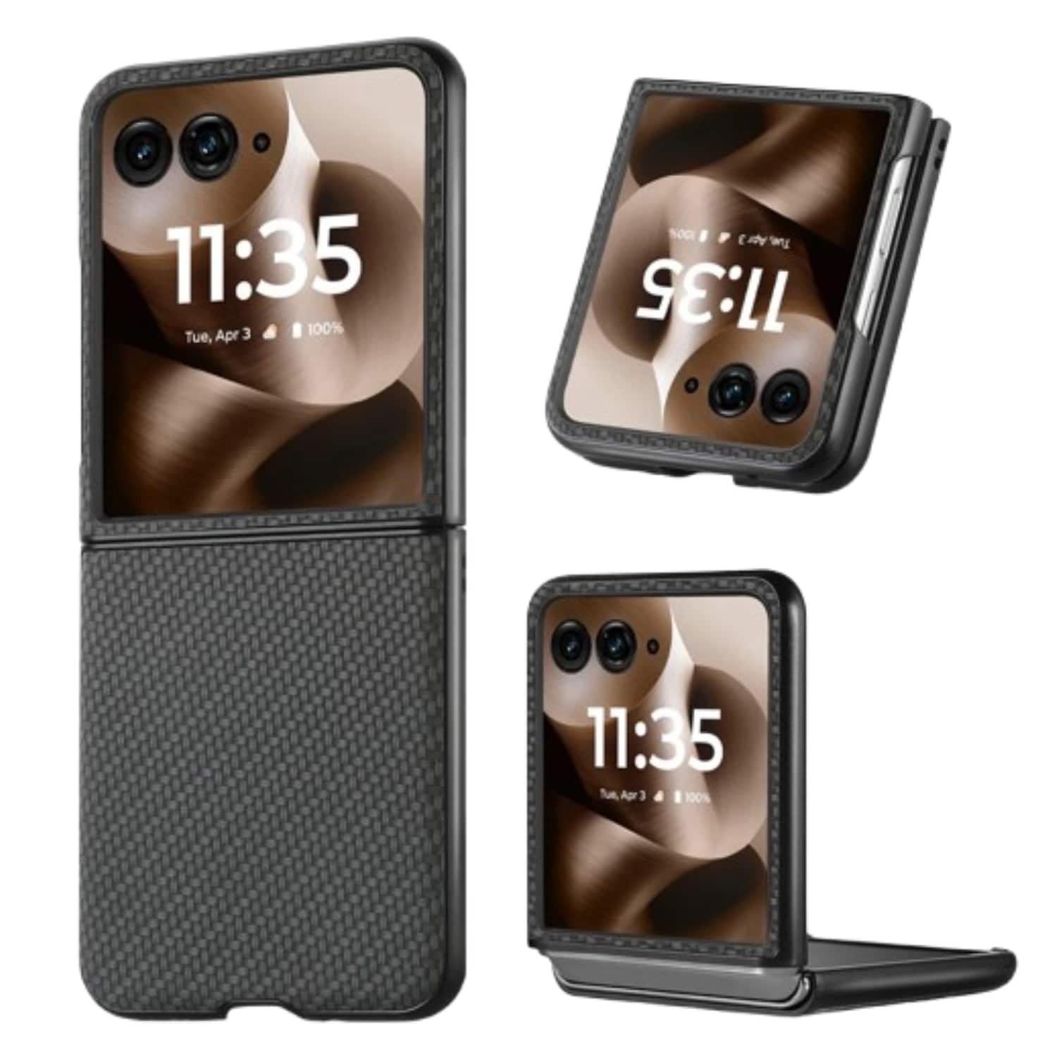 Stock Preferred - Carbon Fiber Slim Case for Motorola Razr Ultra 2025 - Black