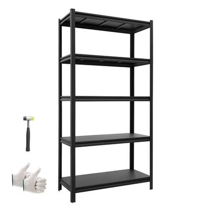Front. VEVOR - Storage Shelves, 5-Tier Adjustable, 3000 lbs Capacity, Heavy Duty Garage Storage Shelving Unit, Metal Utility Rack Shelf - Black.