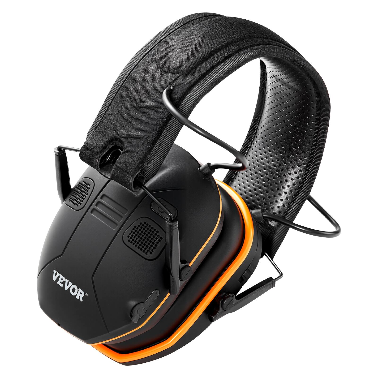 Alt View 5. VEVOR - Safety Earmuffs, Electronic Ear Muffs with 5.3 Bluetooth Technology and Sound Amplification, Noise Reduction Headphone - Black.