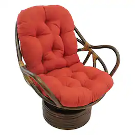 Blazing Needles - 48-inch by 24-inch Solid Micro Suede Swivel Rocker Cushion - Cardinal Red