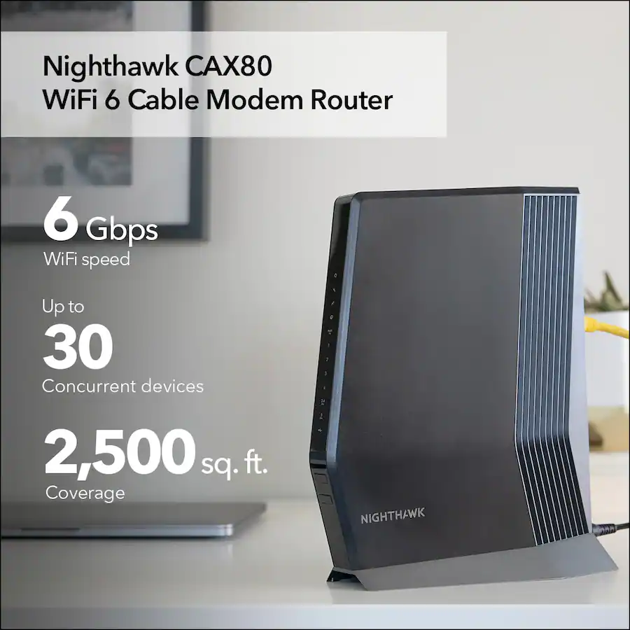 NETGEAR Nighthawk AX6000 Wi Fi 6 Router with DOCIS 3.1 Cable Modem ...