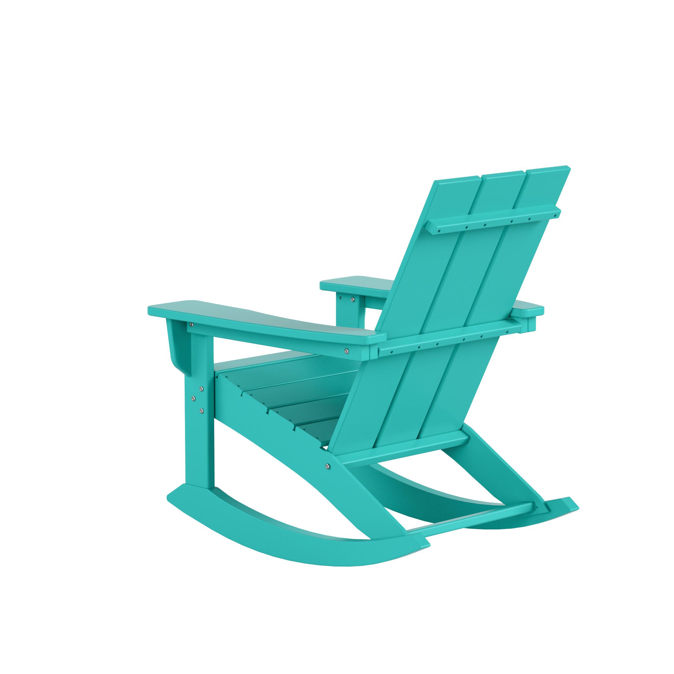 Alt View 3. WestinTrends - WestinTrends Ashore Outdoor Patio Modern Adirondack Rocking Chair - Turquoise.