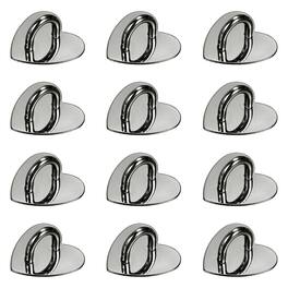 Unique Bargains - Metal Phone Charm Hook 1", 12pcs Adhesive Heart Shaped Finger Grip for Smartphones Keychain Tablet Case Accessories - Black