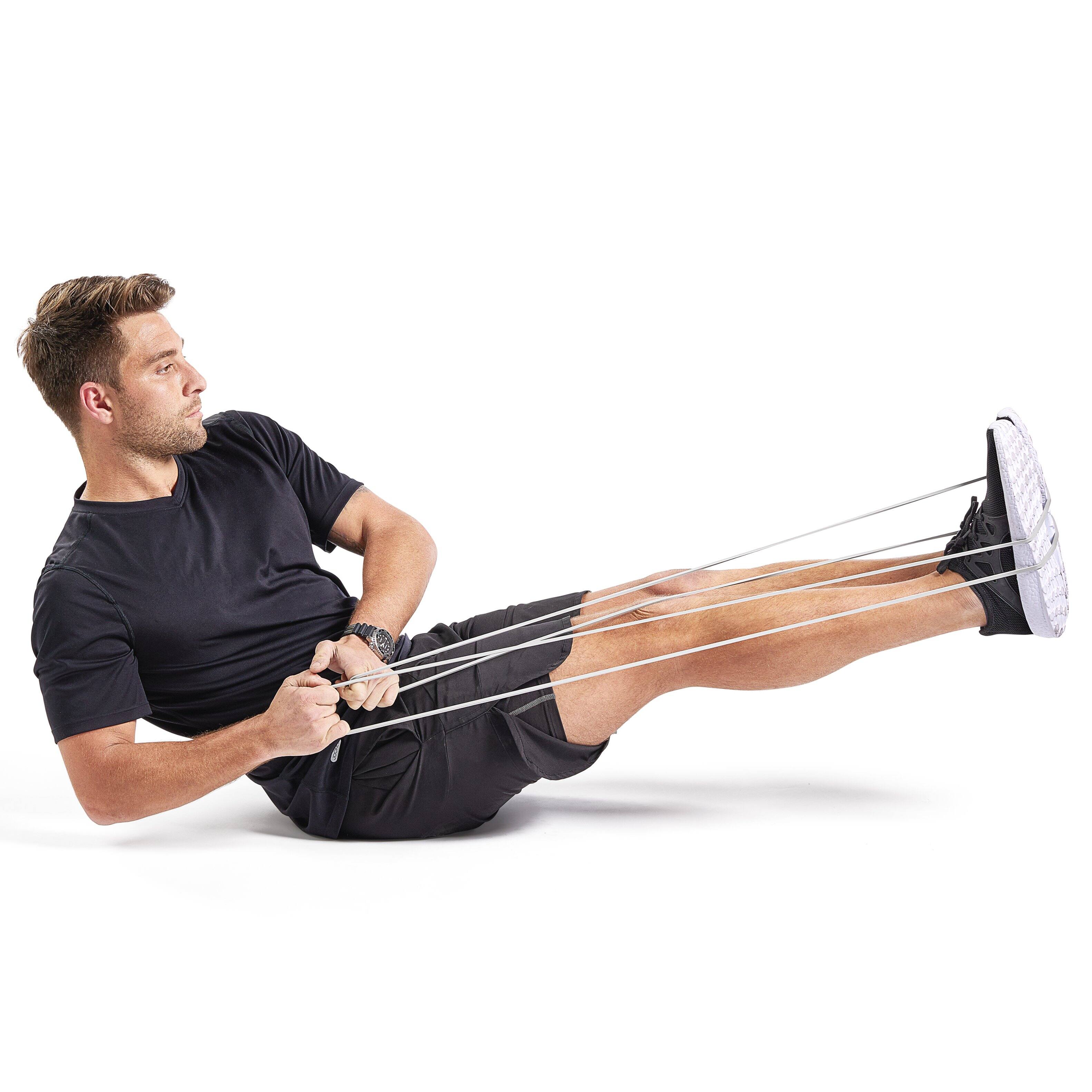 Angle. Sunny Health & Fitness - Strength Training Resistance Band Combo - 10-75 lbs - Gray, purple, blue, green.