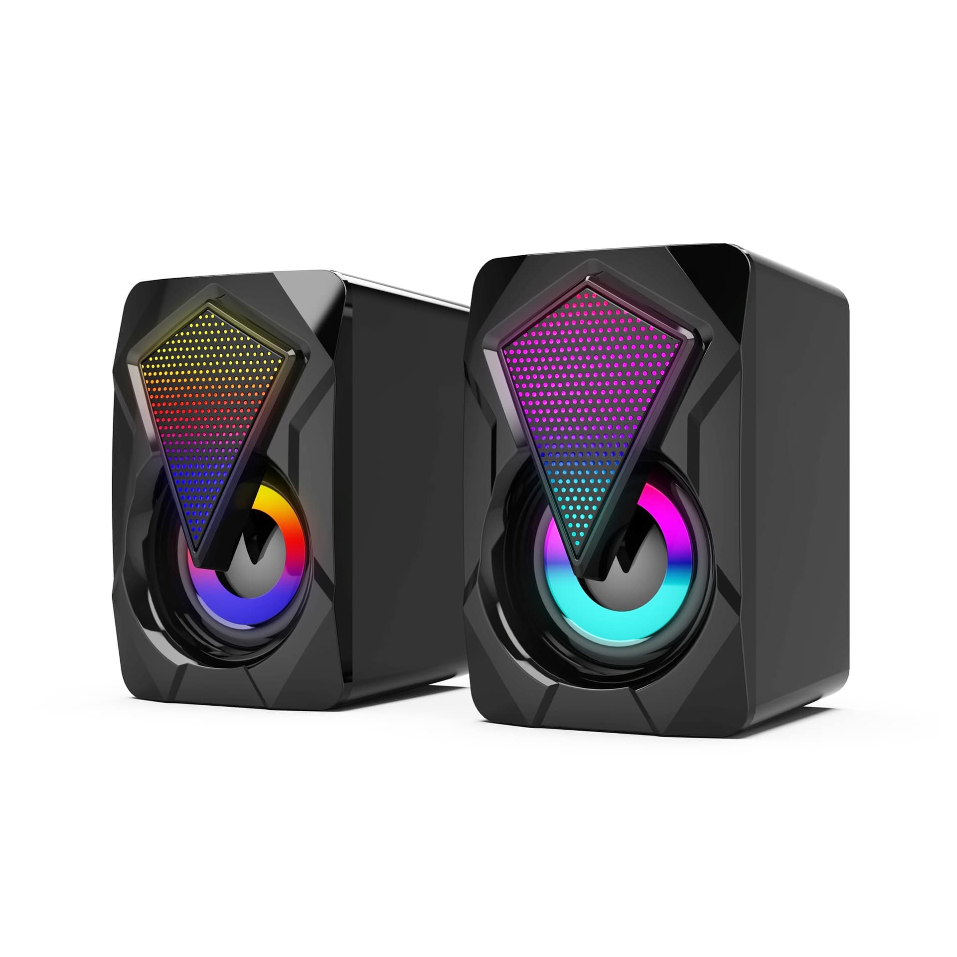 Cluzine - Bluetooth 5. Soundbar Computer Speaker with RGB Light, Wired/Wireless Desktop Speaker - 1