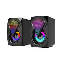 Cluzine - Bluetooth 5. Soundbar Computer Speaker with RGB Light, Wired/Wireless Desktop Speaker - 1