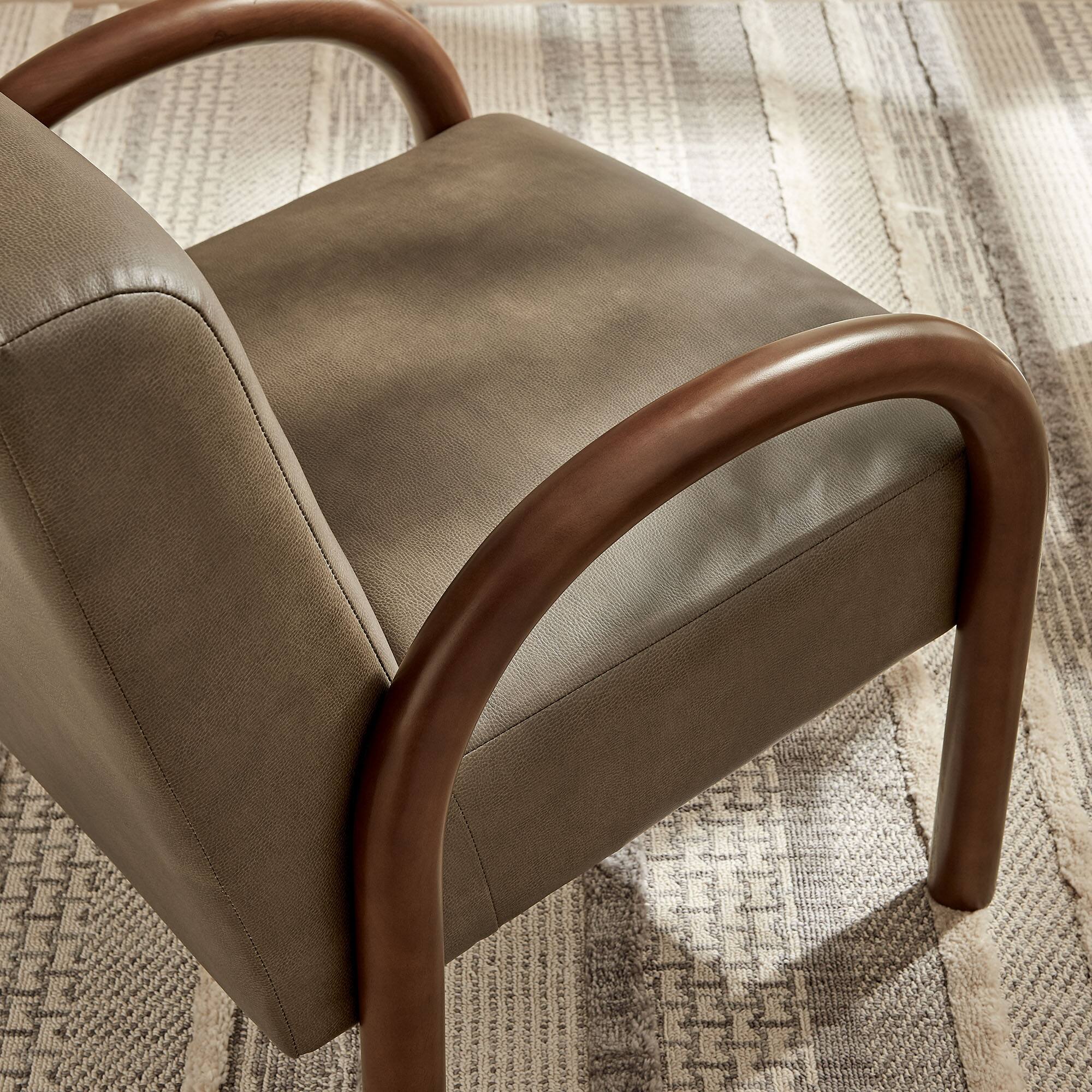 Alt View 1. Modway - Lunet Faux Leather Upholstered Accent Chair by Modway - Mushroom.