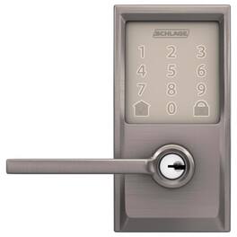 Schlage - Encode Metal Wi-Fi Deadbolt with Latitude Lever - Satin Nickel