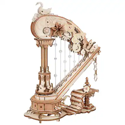 Front. ROKR - ROKR Magic Harp 3D Wooden Puzzle, Self-Playing Mechanical Music Box, 350pcs.