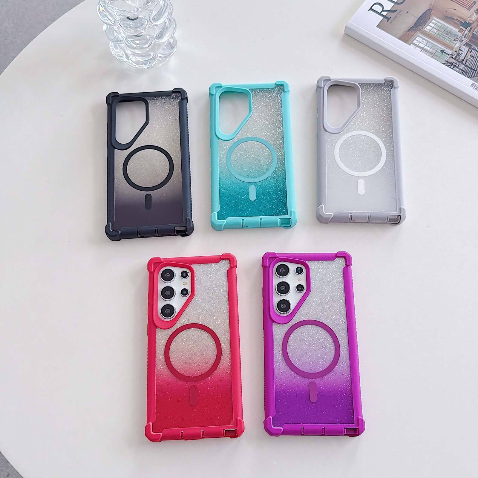 Alt View 1. Dteck - Magnetic Case for Samsung Galaxy S26 Ultra, Compatible with MagSafe, Shockproof Rugged Bumper Glitter Phone Cover - Glitter Black.