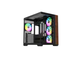 Thermaltake - View 380 WS ARGB Mid Tower; Wood Trim; 4x ARGB Fans; 360mm Rad; 415mm GPU; Dual Chamber; ATX/mATX/mITX - Wood Trim