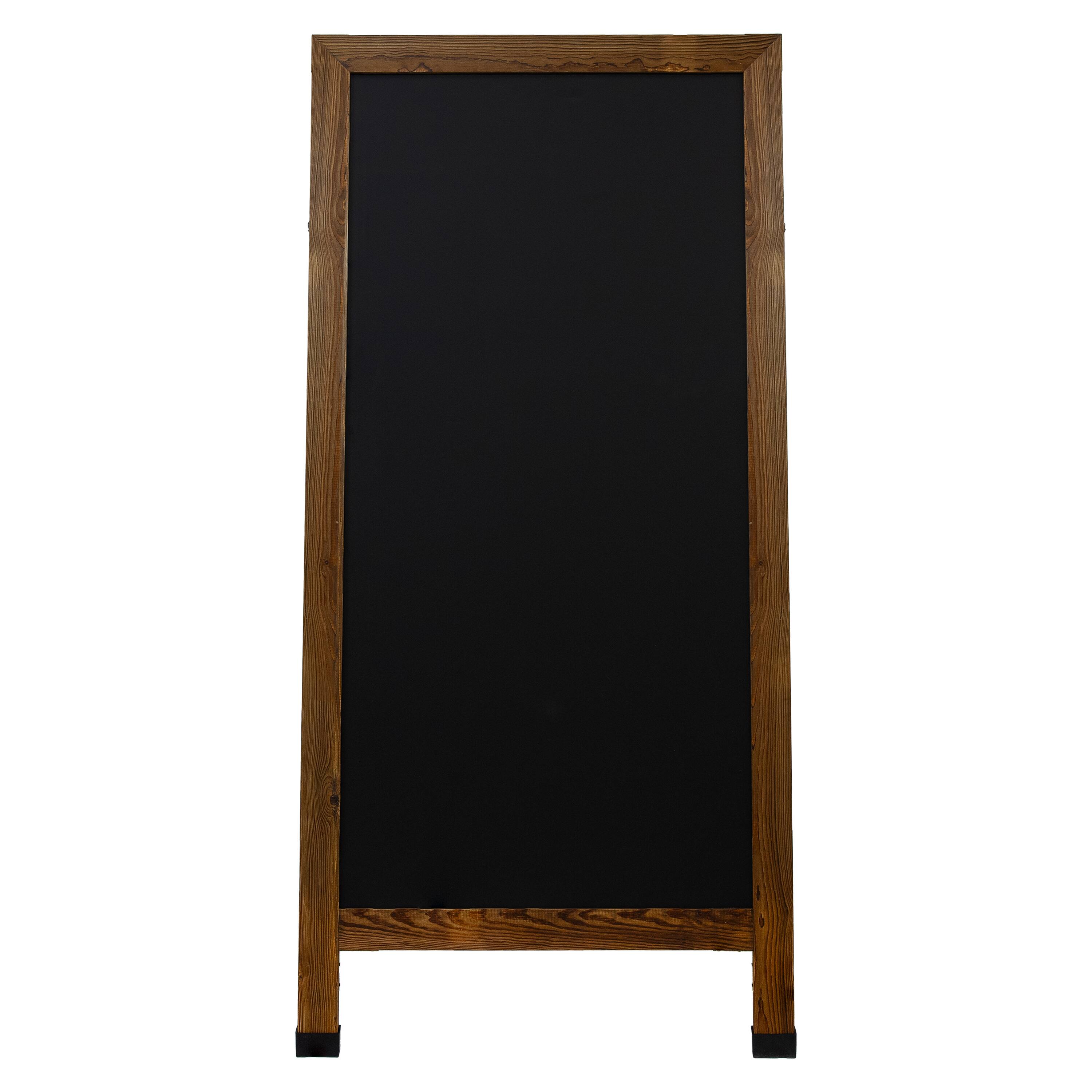 Alt View 4. Sunnydaze - 57" x 27" Chalkboard with Chalk and Eraser - Rustic Brown.