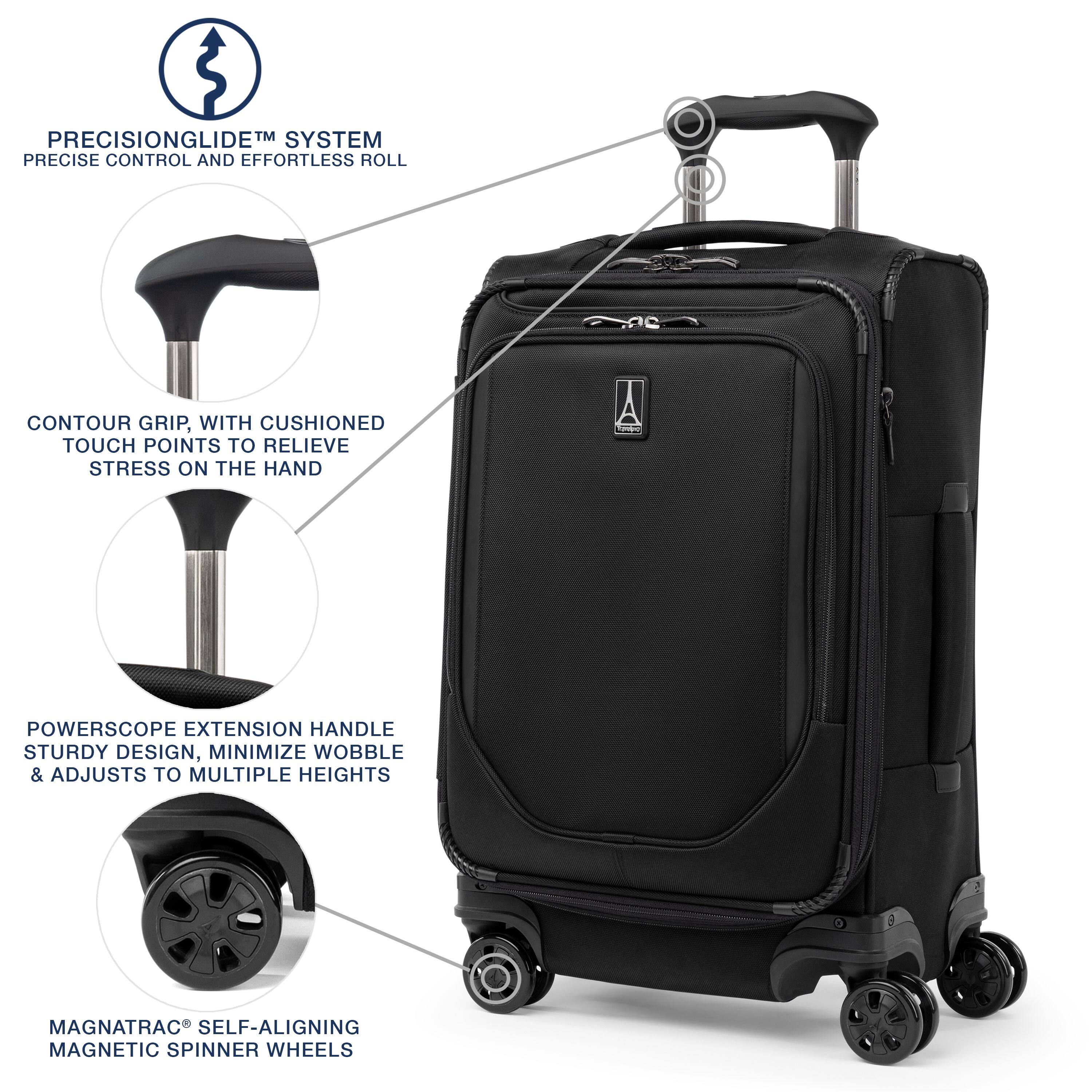 PRECISIONGLIDE™ SYSTEM  
PRECISE CONTROL AND EFFORTLESS ROLL  

CONTOUR GRIP, WITH CUSHIONED TOUCH POINTS TO RELIEVE STRESS ON THE HAND  

POWERSCOPE EXTENSION HANDLE  
STURDY DESIGN, MINIMIZE WOBBLE & ADJUSTS TO MULTIPLE HEIGHTS  

MAGNATRAC® SELF-ALIGNING MAGNETIC SPINNER WHEELS