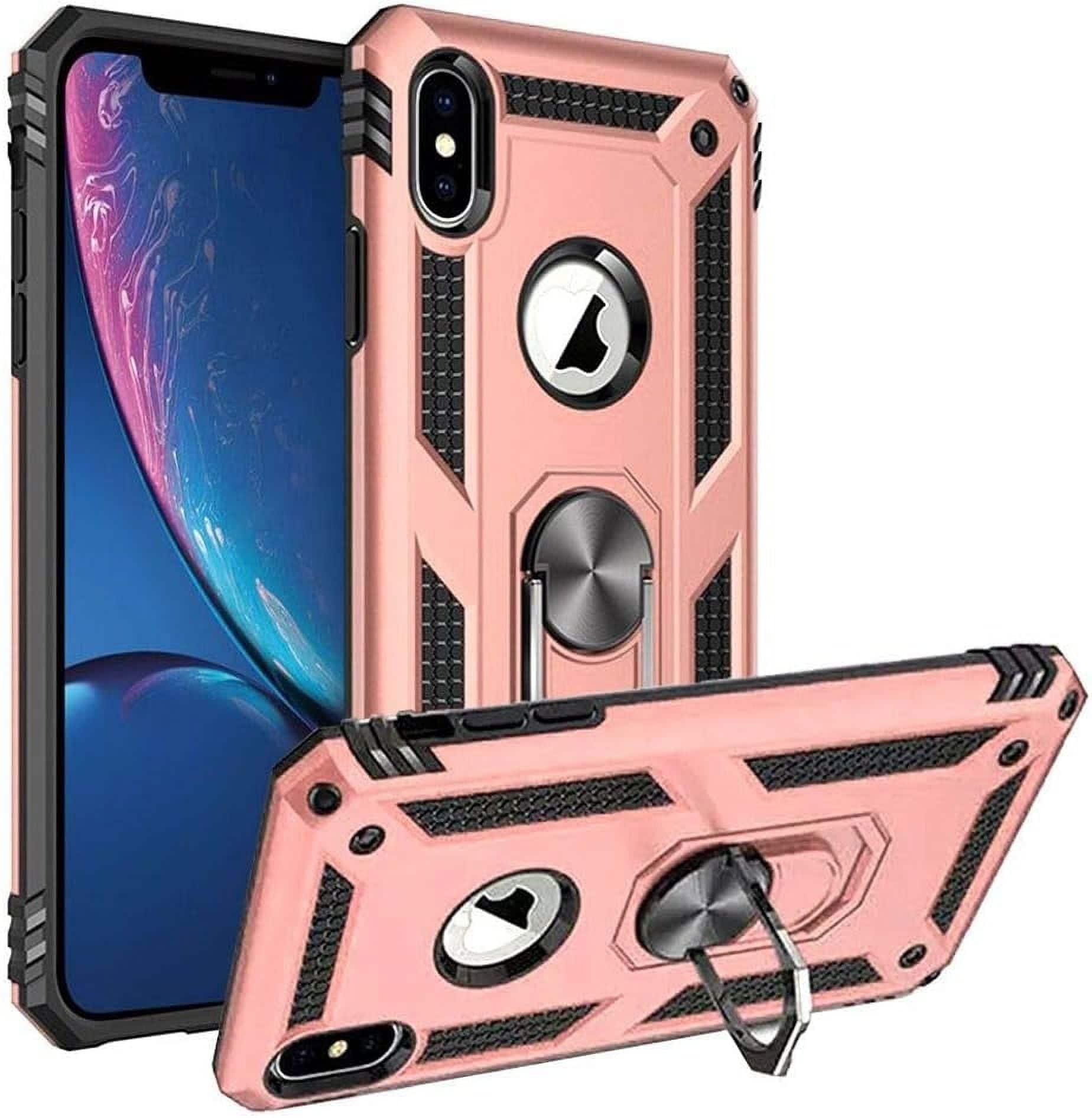 Front. Entronix - Entronix iPhone X/XS Case - Dual-Layer Protection with Built-in Kickstand - Pink.
