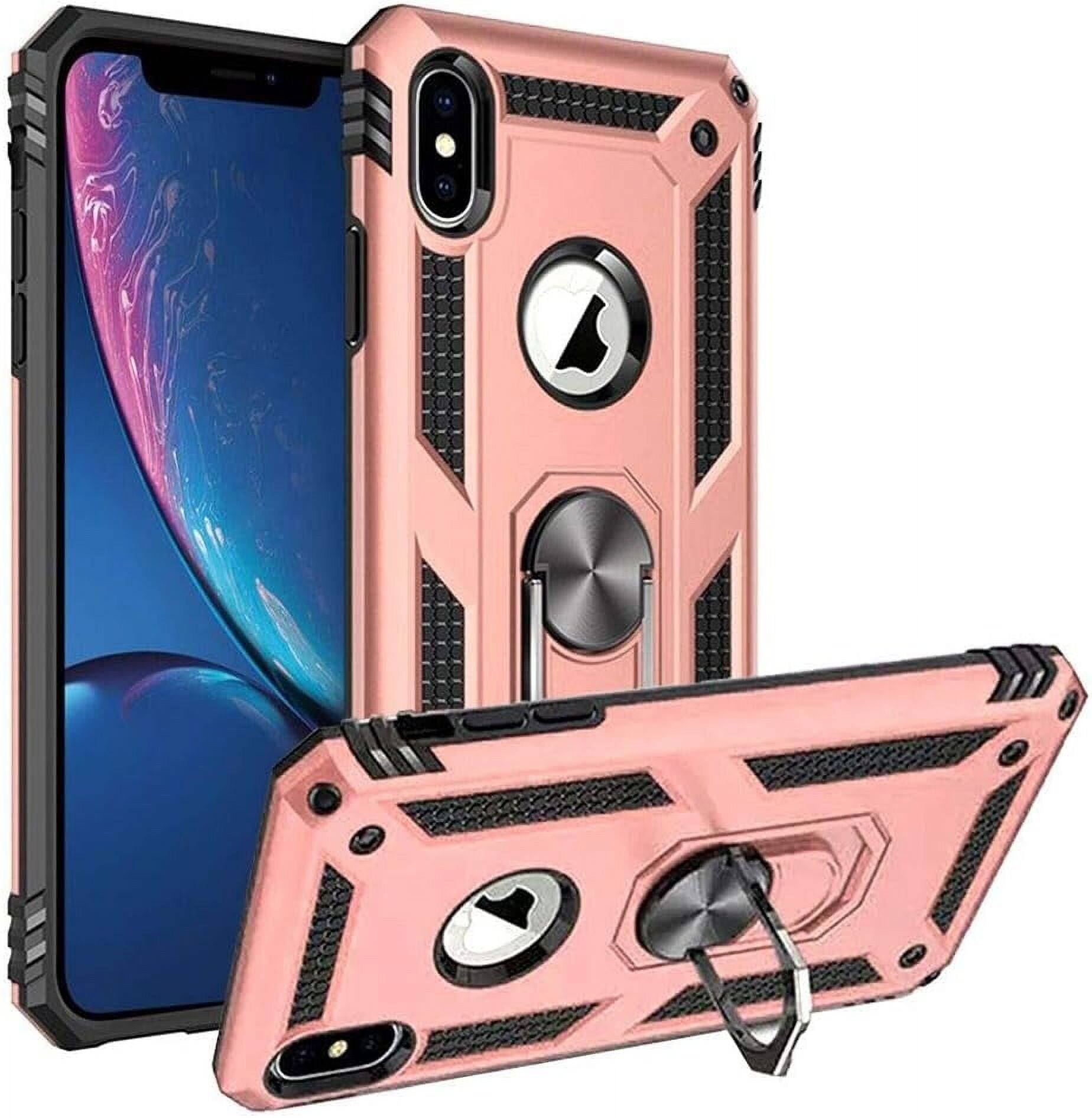 Front. Entronix - Entronix iPhone X/XS Case - Dual-Layer Protection with Built-in Kickstand - Pink.