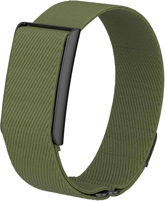 Front. TUDIA - TUDIA Wrist & Armband Case for Amazfit Helio Strap 2-in-1 Elastic Fitness Tracker Band with Protective Case, Army Green - Army Green.